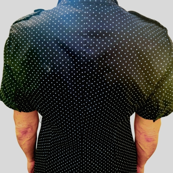 Emma JAMES Vintage Style Rockabilly PINUP Dress Fitted Polkadot DRESS Size 12 P - Picture 6 of 6